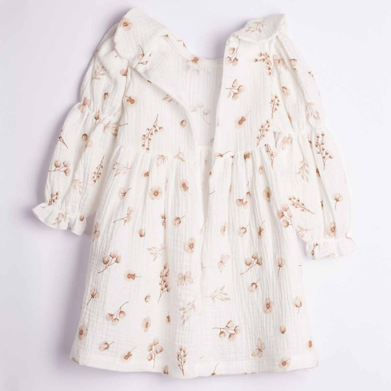 Rochie fete Nicol 224280 mușlin 100% bumbac mânecă lungă