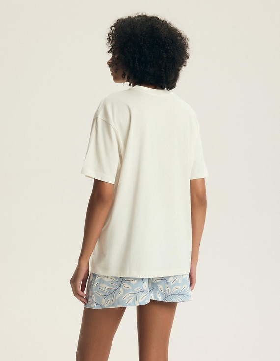 Pijama 44485 Estes Henderson – 100% bumbac, broderie florală, mâneci scurte