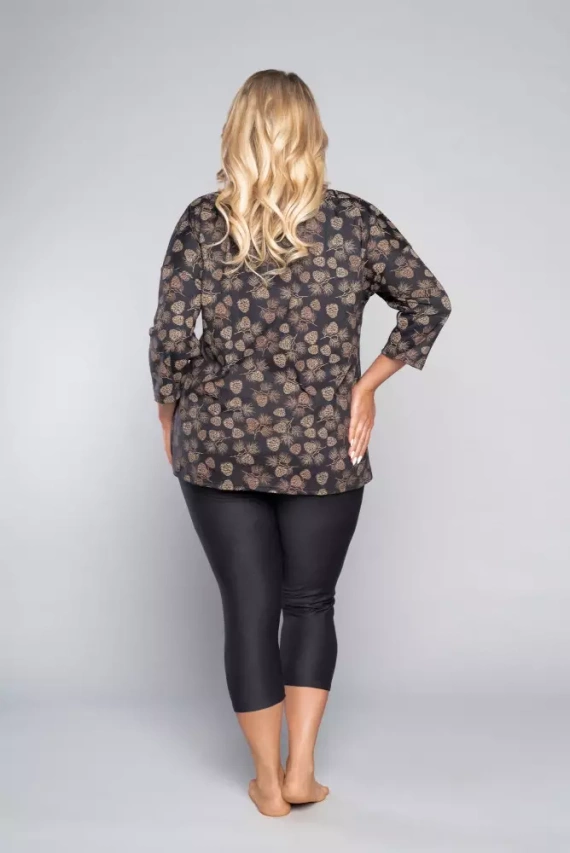 Pinnia Ladies' 3/4 sleeve pyjamas, 3/4 trousers Italian Fashion - print/graphite