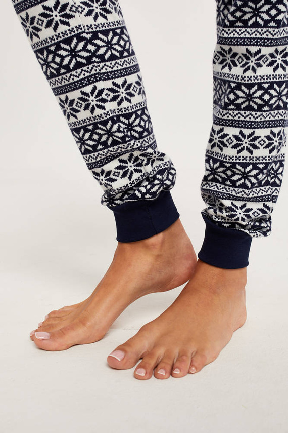 Arktyka Pijama de damă cu mânecă lungă, pantaloni lungi Italian Fashion - albastru navy/print