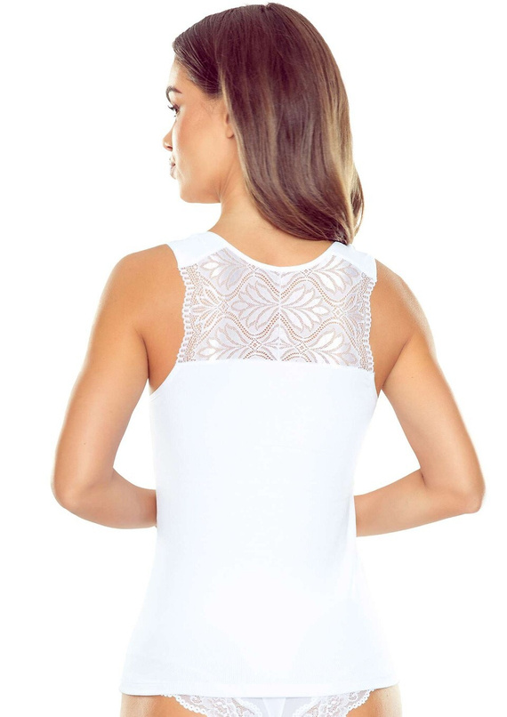 Top damă Ovena Eldar din vâscoză cu nervuri și decolteu V cu dantelă