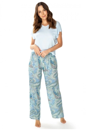 86634 Pijamale dama Laguna Pescăruș, imprimeu albastru