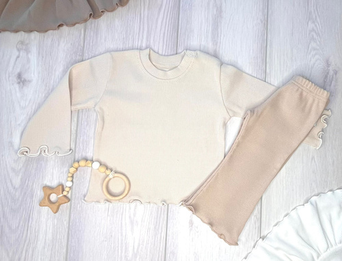 BI012 Bluza fetita cu maneca lunga Mamatti - bej deschis