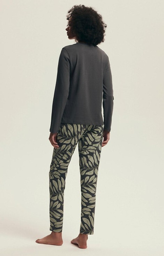 43685 Pijamale Danna pentru femei Henderson Gri - Bumbac, Imprimeu botanic