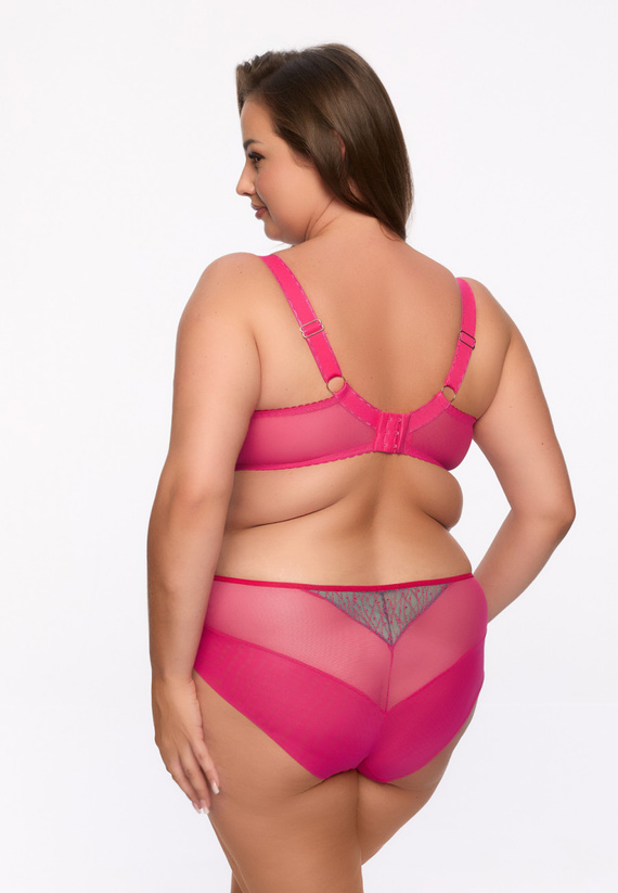 Sutien moale BSM 1294 Cintia maxi Gaia – fuchsia-turcoaz, construcție S16MX, tul și broderie
