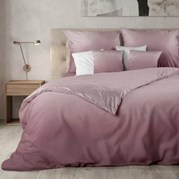 Eurofirany Nadia lenjerie de pat din satin 100% bumbac cu imprimeu 115 g/m² roz pudrat