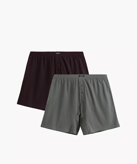 Pantaloni scurți boxer Atlantic pentru bărbați 2MBX-054 din bumbac - croială lejeră, pachet de 2
