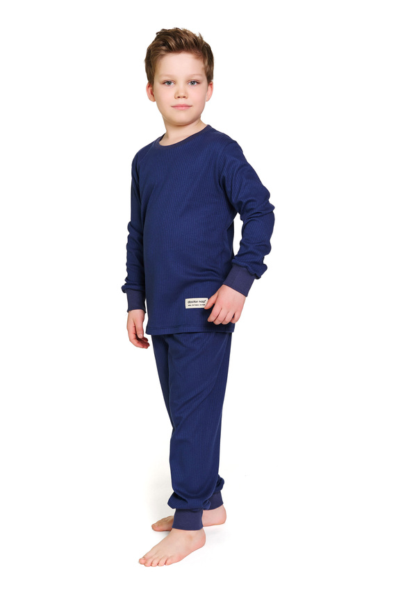 7351 Pijamale pentru copii din bumbac Doctor Nap - confort clasic - bleumarin