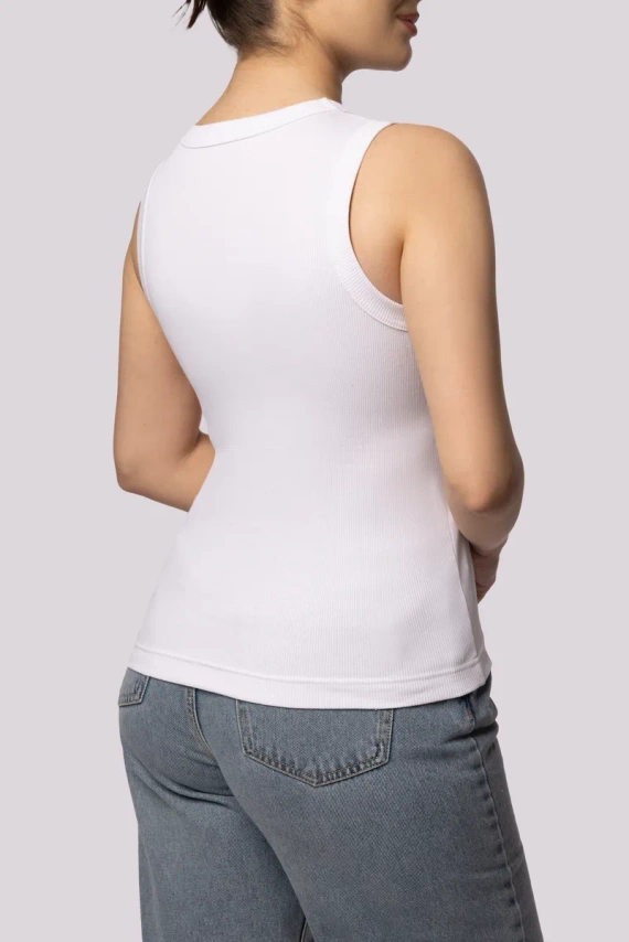 Tank top ribben Tricou fără mâneci pentru femei Mona alb