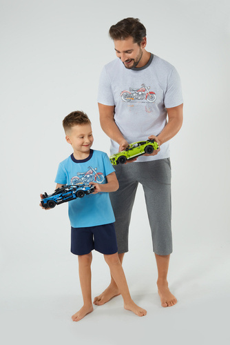 Junak Men's Short Sleeve and 3/4 Pants Italian Fashion - j.amestec/r.melange