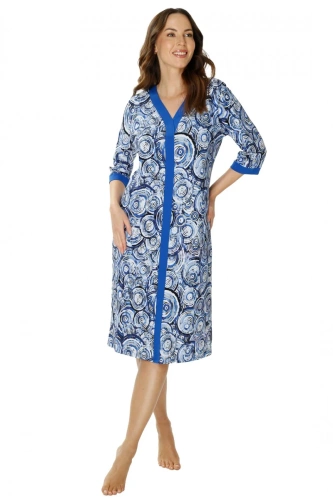 86671 Cămașă de noapte Irene Seagull, imprimeu albastru