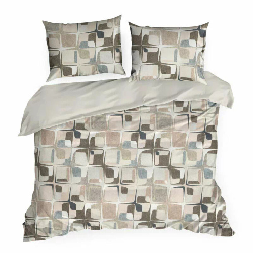 Spring 36 geometrie lenjerie de pat satin perdele euro bej