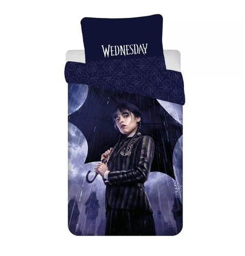 JF24 Wednesday Rain Lenjerie de pat bumbac pentru copii Jerry Fabrics negru violet