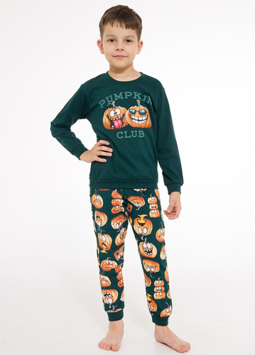 Pijamale băieți Cornette 593/187 966/187 Pumpkin Club 100% bumbac lungă