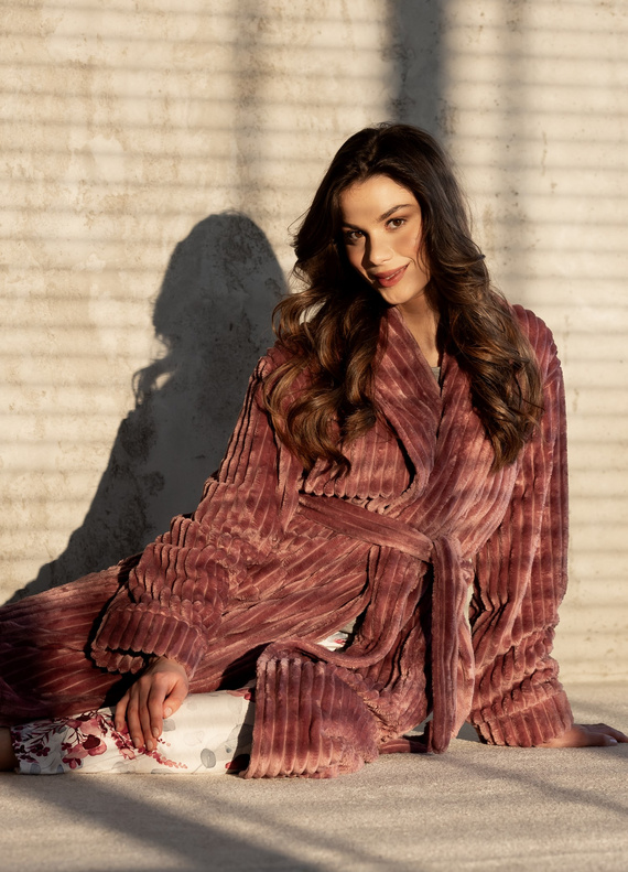 Halat de baie pentru femei One And Only Long Momenti Per Me ruby ​​​​rose