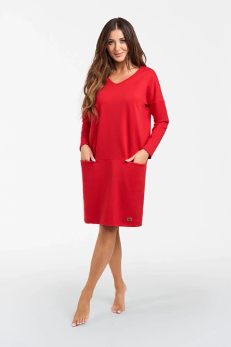 Tunică cu mânecă lungă pentru femei Karina Italian Fashion - roșu