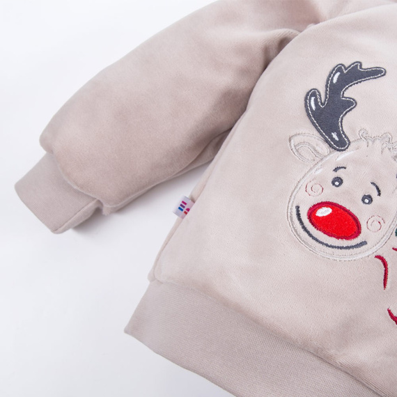 Bună reni! Hanorac Eevi din velur - bej