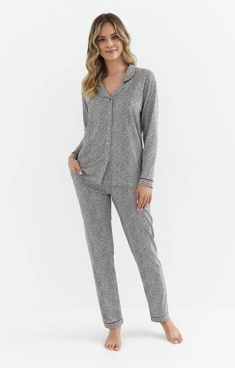 Pijamale cu fermoar pentru damă 410 Cana - grafit