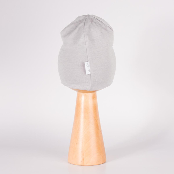 229110 Nicol Căciulă Merino 100% lână copii dublă - gri