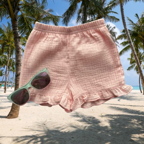 Mamatti SZ50306 Pantaloni scurți copii din mușelin, comozi și eleganți