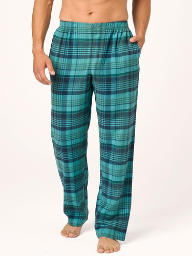 Pantaloni de pijama bărbați Key MHT 048 verzi din flanel 100% bumbac