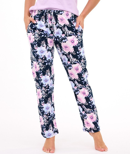 690/48 Pantaloni de pijama dama Cornette | Lung, buzunare, talie reglabila
