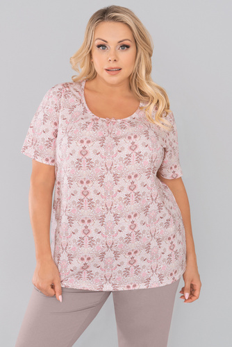 Kalmia Pijamale pentru femei cu mânecă scurtă, pantaloni 3/4 Italian Fashion-print 