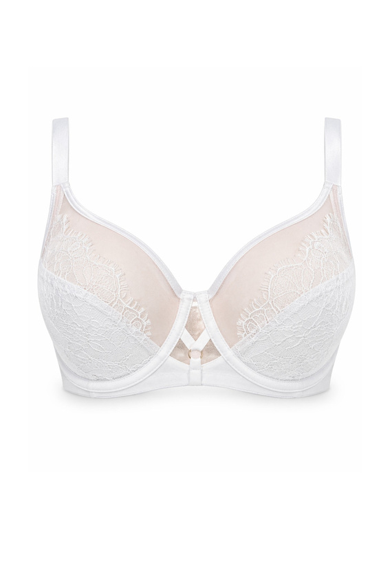Mediolano Pure Plunge 19260 sutien plunge alb cu dantelă și tul