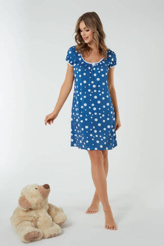 Raba cămașă de noapte și halat de alăptare Italian Fashion - blue print