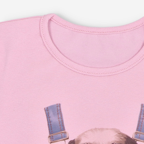 KAR-4004/ROZ Tricou fetita cu maneca scurta Lagarto Verde roz