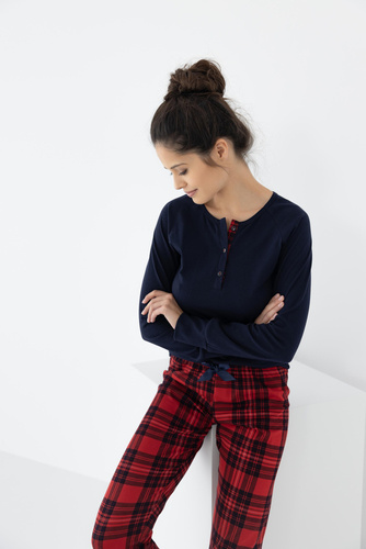 Pijamale Yvette Sensis pentru femei - Albastru marin