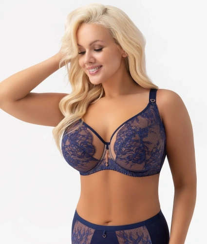 Gorsenia G024 Desire sutien soft bleumarin pentru sâni mari cu armătură