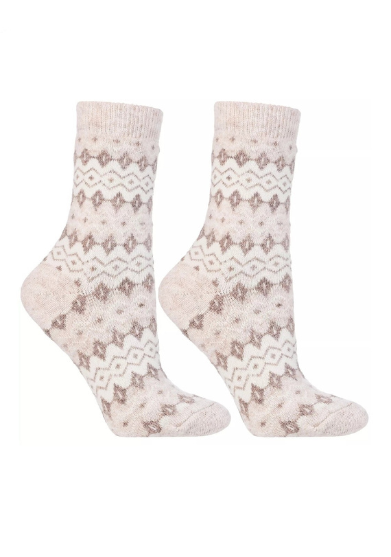 Șosete de damă Moraj CSW 800-003 - călduroase, cu model din lână