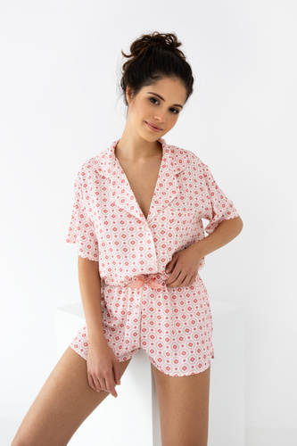 Pijamale Penelope Sensis pentru femei cu nasturi - Roz