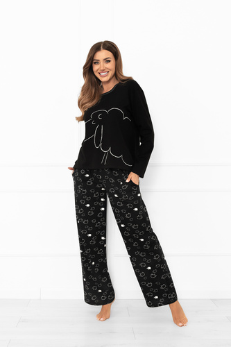 Pijama pentru femei Bonnie - bumbac, mânecă lungă, pantaloni lungi, oaie Italian Fashion