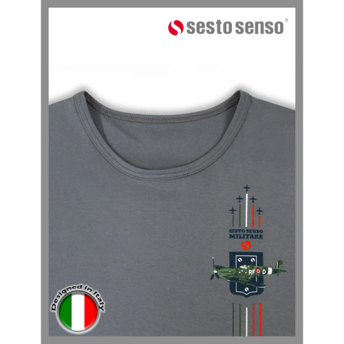 2404 Pijamale militare pentru bărbați cu mâneci lungi și pantaloni Sesto Senso - grafit