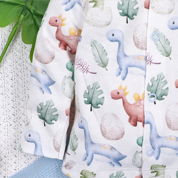 Jachetă pentru bebeluși ABN-5570 Dino Explorer Nini – Bumbac organic, Închidere cu capse