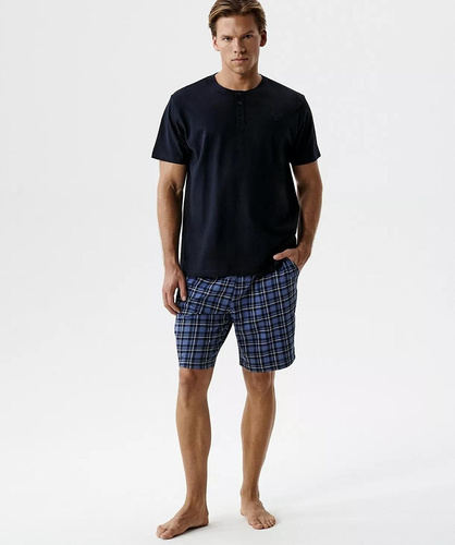 NMP-401 Pijama Bărbați Vară 100% Bumbac Peach Effect