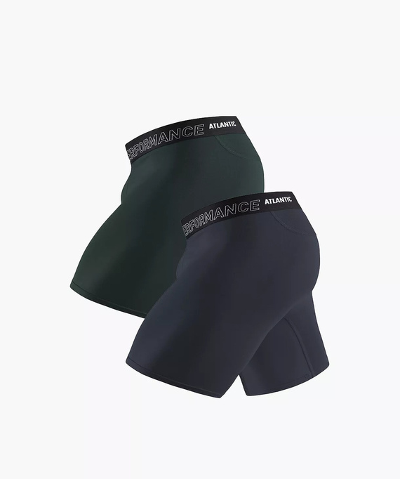 Boxeri bărbați Atlantic Bamboo 2MH-1209 verde-grafit Performance – set 2 bucăți, din bambus
