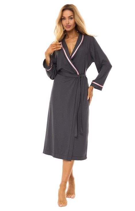 2506 Rochie lungă de viscoză pentru femei L&L grafit - ușoară, respirabilă