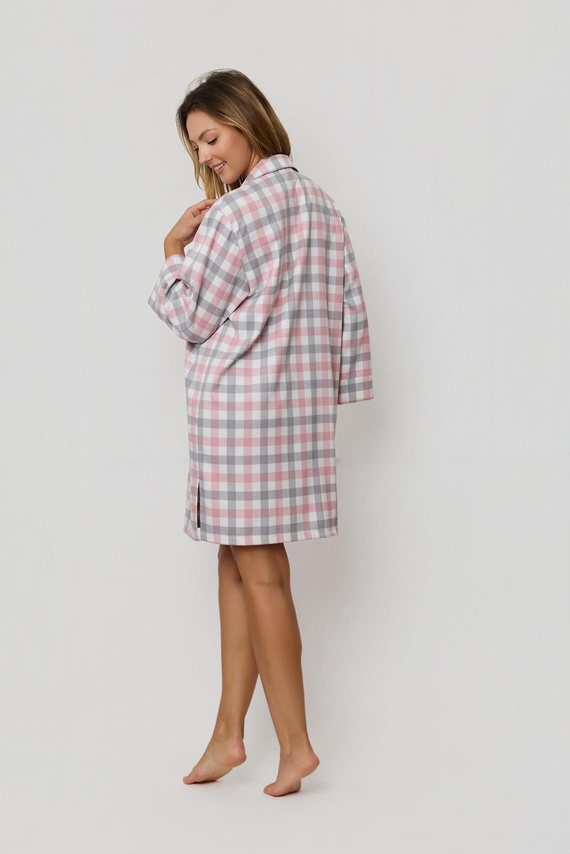 Cămașă damă Stella KG80 Mefemi by Nipplex – cămașă elegantă în carouri, material de calitate, mânecă lungă, nasturi, șlițuri laterale