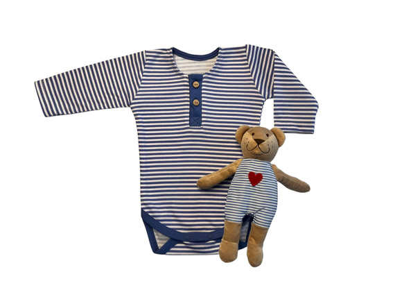 Body polo cu dungi Mamatti BP13655 pentru băieți cu mâneci lungi - elegant și confortabil