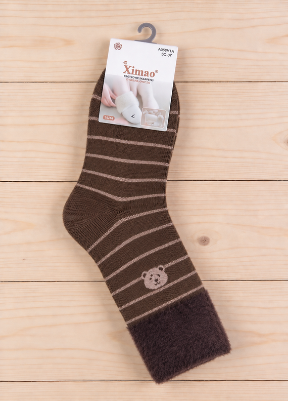 Xintao WiK 3141 wz.5 Șosete damă Merino 88% lână călduroase-2 maro