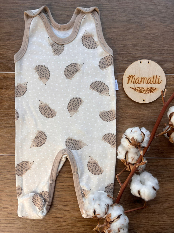 Salopă pentru bebeluși Mamatti SC15730 cu imprimeu arici – bumbac, confortabilă