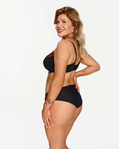 2612 Sutien moale Lupoline - negru cu underwire și broderie de toamnă