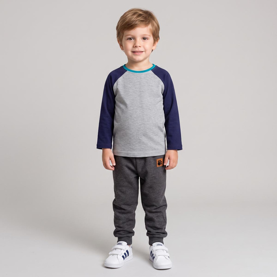 228141 Nicol FARMA Bluză băieți raglan bleumarin melanj bumbac