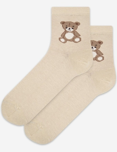 Șosete damă Wola Perfect Woman U84.01P beige 965– bumbac moale, modele colorate, confort fără presiune