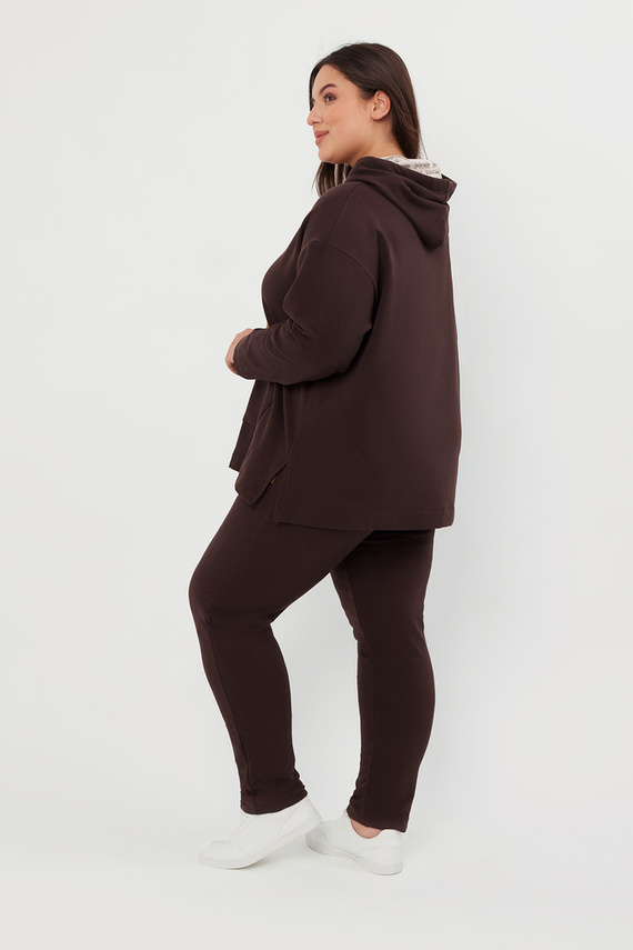 Lagos Hanorac cu glugă pentru femei Italian Fashion - maro