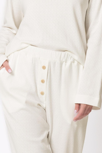 Pijamale damă Berenika 1795 Leveza cremă 100% bumbac lungă