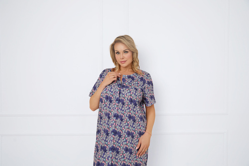 Cămașă de noapte Bonaria, cu mânecă scurtă Italian Fashion - print